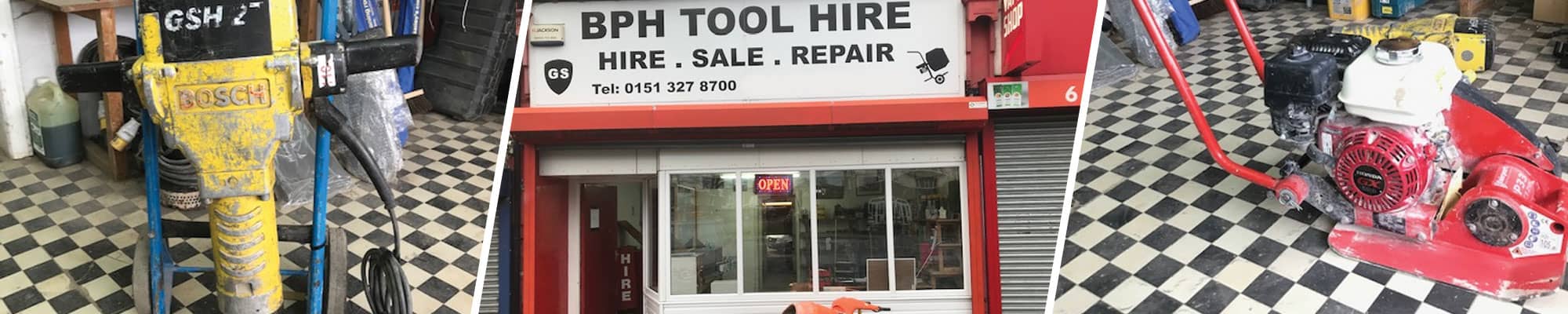 BPH Tool Hire shop front in Eastham, Wirral